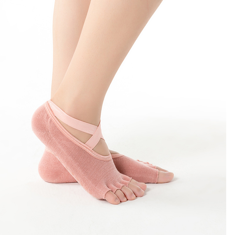 Cross-combed Cotton Yoga Socks Female Toe Yoga Socks Non-slip Yoga Socks Floor Movement